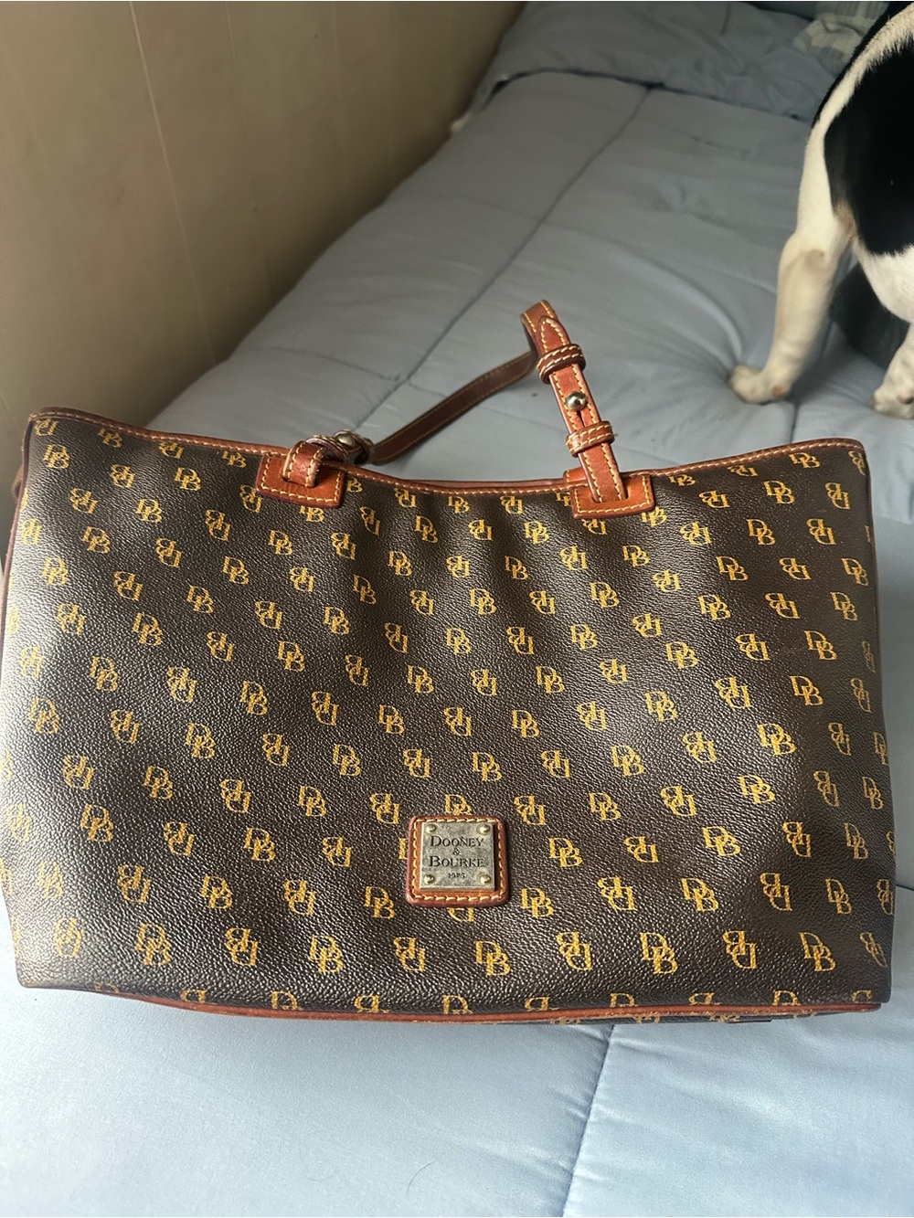Dooney & Bourke Brown Logo Tote Bag